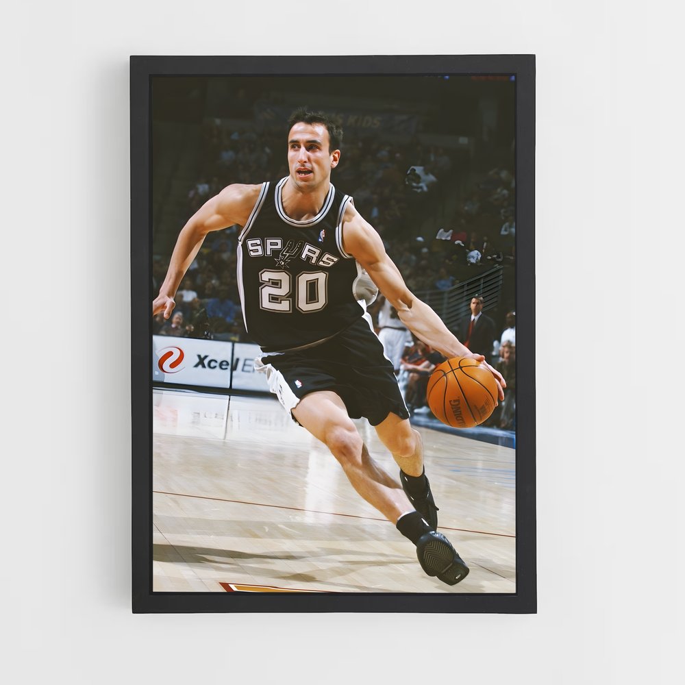 Poster Manu ginobili – affiche Basketball (vue 2)